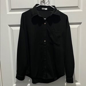 Classic Black Women's Button Down Shirt
